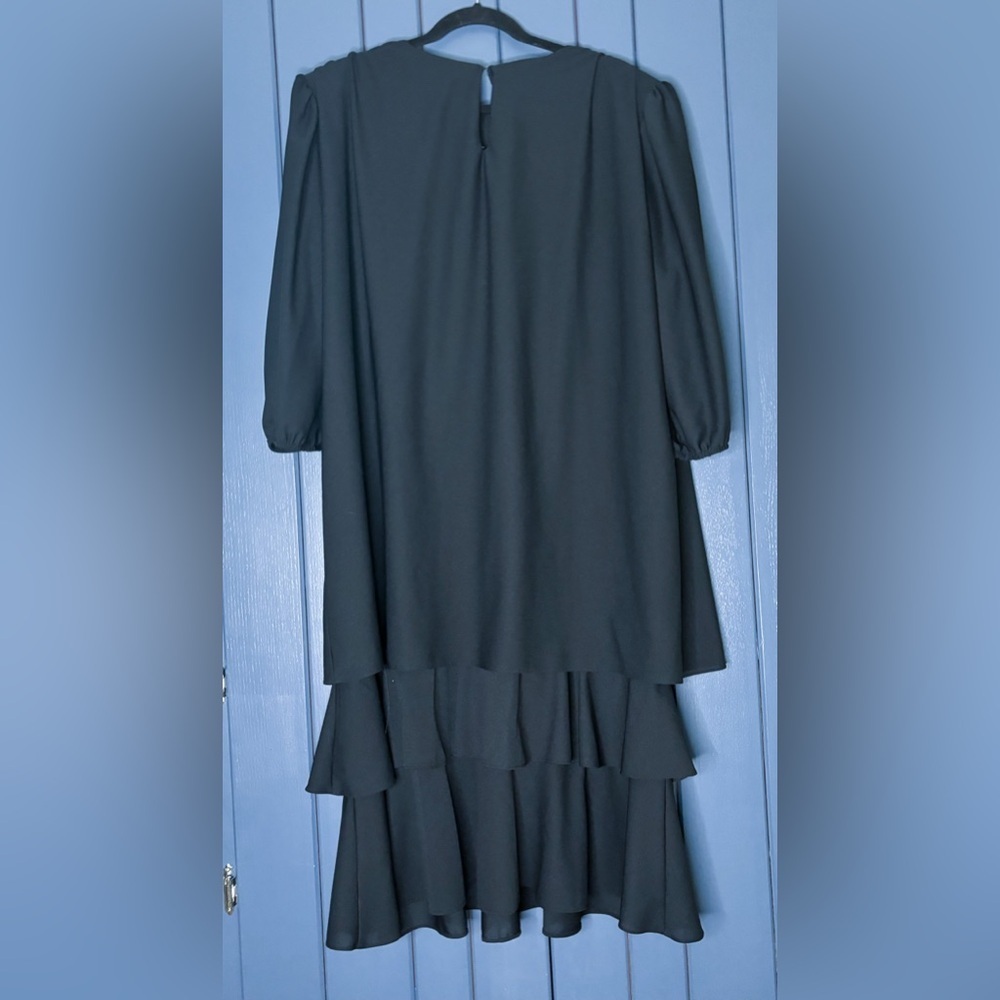 Vintage Black Sparkle Pleated Dress 22W Dark Fairy Witch Vampire Goth Core - Picture 6 of 7